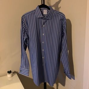 Brooks Brothers Striped Dress Shirt - Blue